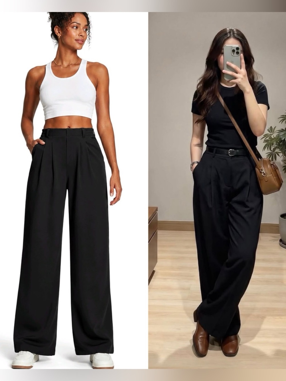 Black High Rise Wide Leg Trouser Pants Women’s Size 4